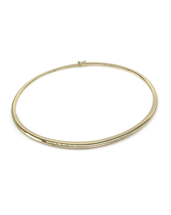 Tapered Domed Omega Gold Necklace