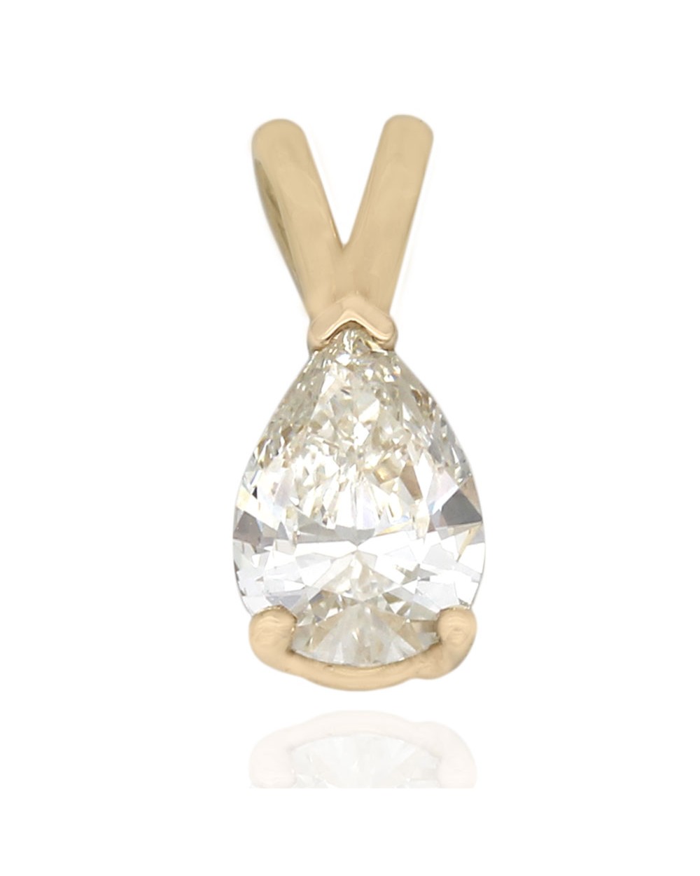 0.85ct Pear Shape Diamond Solitaire Pendant in 14ky