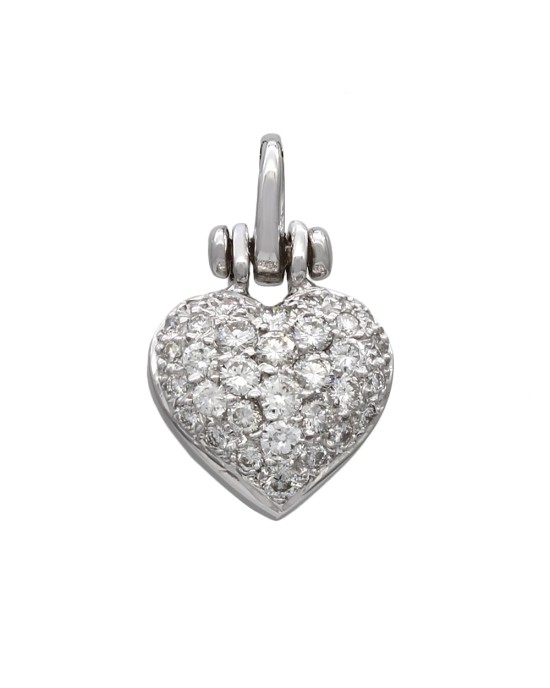 Diamond Pave Heart Pendant in Gold