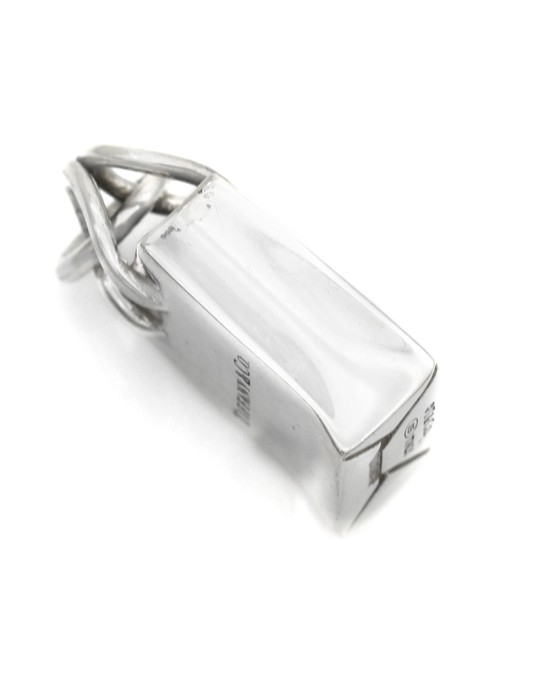 Tiffany & Co.® shopping bag charm in sterling silver with enamel