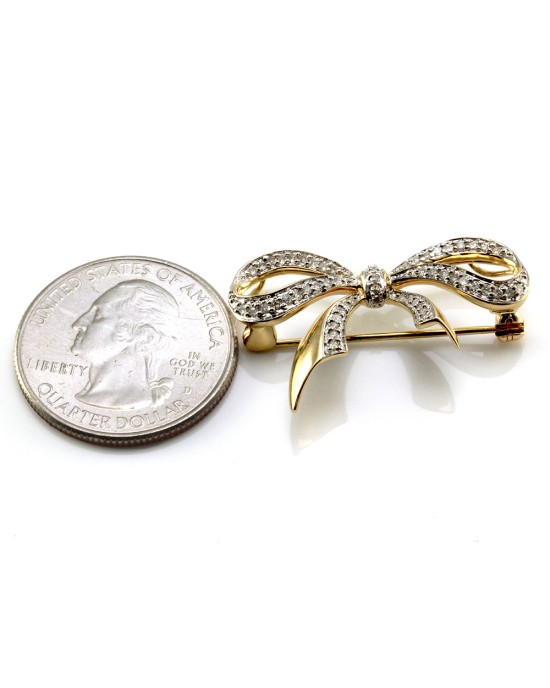 14K Gold Pavé Diamond Small Size Safety Pin Brooch – Nana Bijou