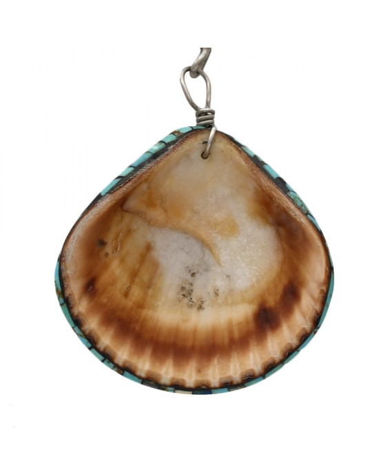 Santo Domingo Turquoise Spiny Oyster Inlay Seashell Heishi Bead Necklace