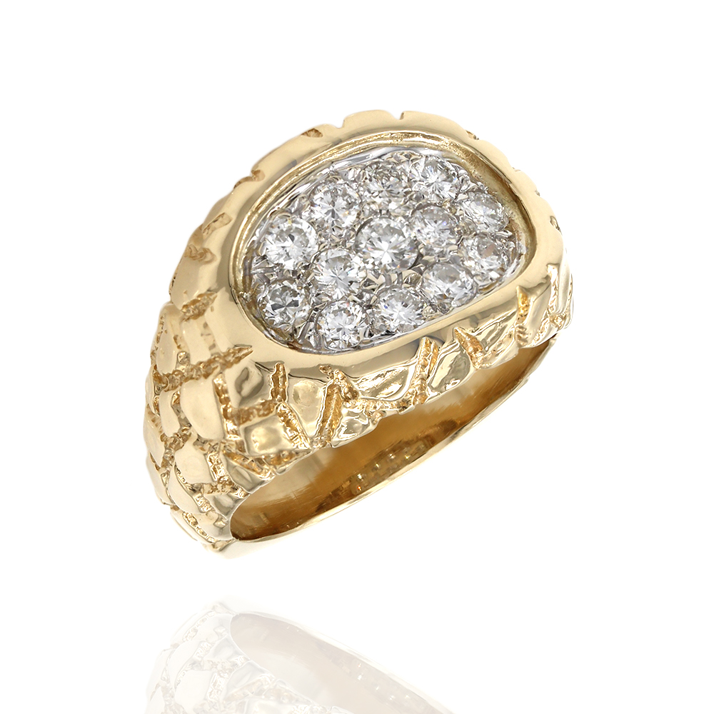 Diamond Nugget Ring in Gold | eBay